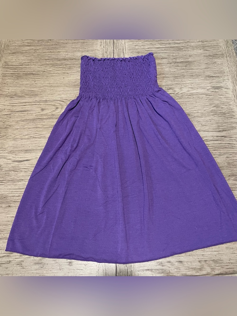 Purple strapless dress. OS
